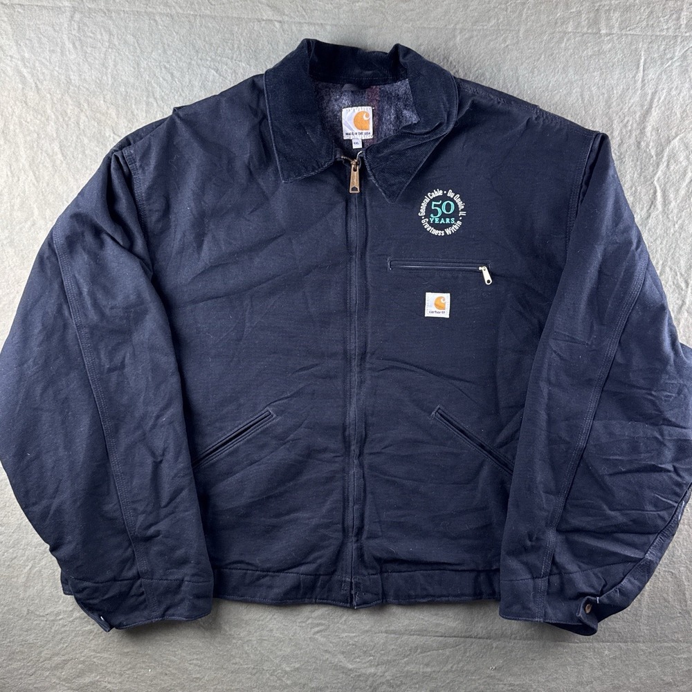 Carhartt J001 BLK Detroit Jacket USA Made Blanket Lined Workwear 4XL - Picture 1 of 16
